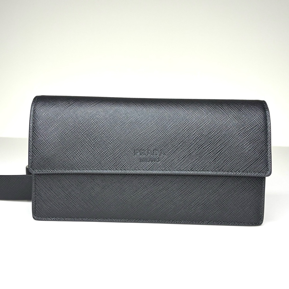 Prada Black Saffiano Leather Belt Bag